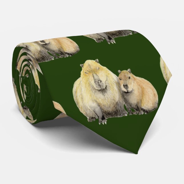 Gravata Pai e Bebê Capybara Neck Tie (Rolled)