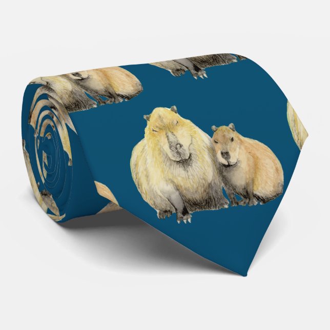 Gravata Pai e Bebê Capybara Neck Tie (Rolled)