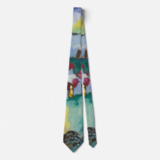 Gravata Paisagem Wassily Kandinsky com Chaminé de Fábrica
