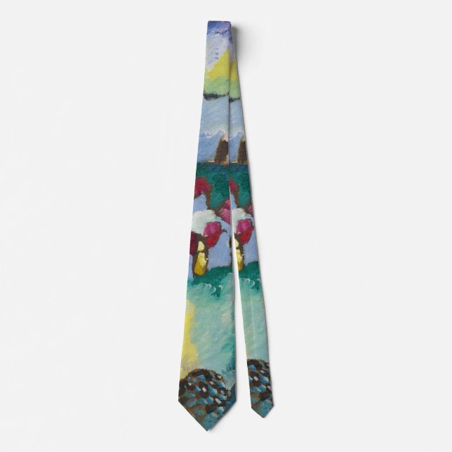 Gravata Paisagem Wassily Kandinsky com Chaminé de Fábrica (Frente)