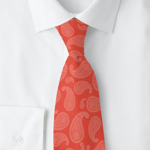 Gravata Paisley Vermelho Cereja