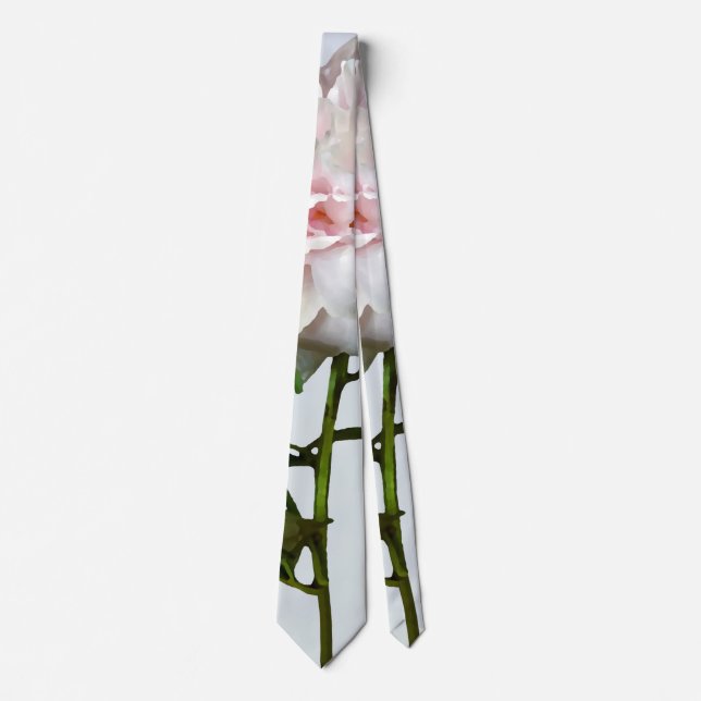 Gravata Pale Pink Peony and Bud (Frente)