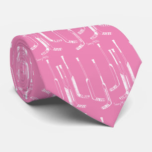Gravata Palitos de golfe de hóquei rosa