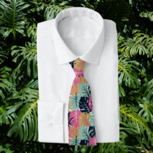 Gravata Palma tropical deixa cor-de-rosa e azul   Botânica