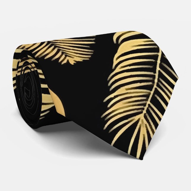 Gravata Palmeiras tropicais de verão folhas de padrão unif (Rolled)