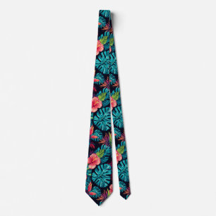 Gravata Palmeiras Tropicais Havaianas Floral padrão de ver