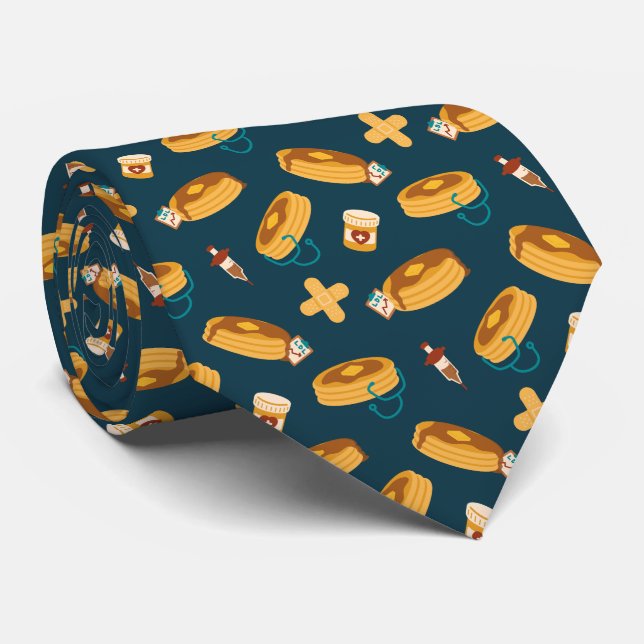 Gravata Panquecas de Doutor Azul-Marinho (Rolled)