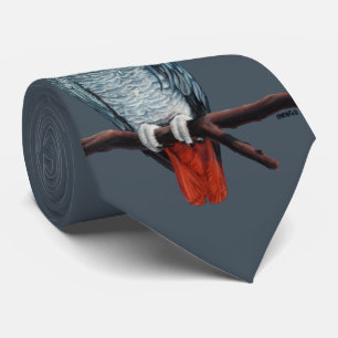 Gravata Papagaio-Cinza Africano Pescoço de Arte