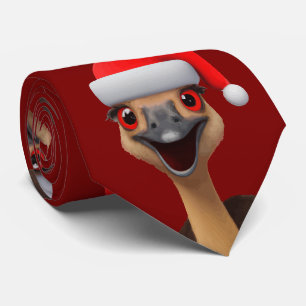 Gravata Papais noeis Aussie Helper - Engraçado Natal Emu