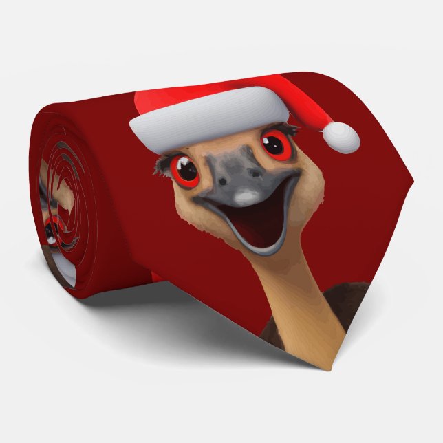 Gravata Papais noeis Aussie Helper - Engraçado Natal Emu (Rolled)