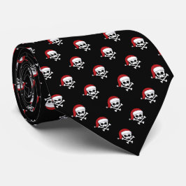 Gravata Papais noeis Caveira Natal Preto