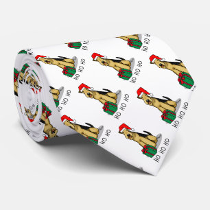 Gravata Papais noeis de Natal Airedale Terrier HO HO Funny