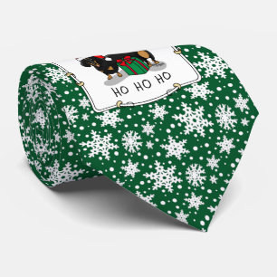 Gravata Papais noeis de Natal Dachshund (S pretos e bronze