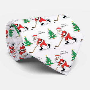 Gravata Papais noeis de Natal de Hockey