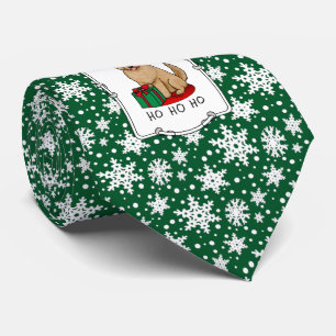 Gravata Papais noeis de Natal Goldendoododle (ouro vermelh