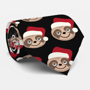 Gravata Papais noeis De Natal Sloth Slothmas Tie