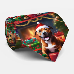 Gravata "Papais noeis: Uma Surpresa Festiva de Staffy"