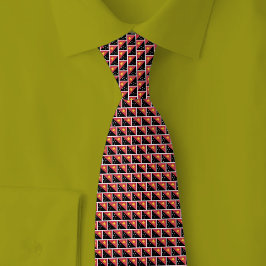 Gravata Papua New Guinea Flag Brick Pattern