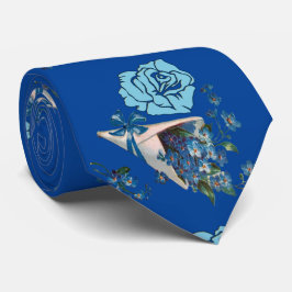 Gravata Para Ele, Rosa Namorados Azul Escuro