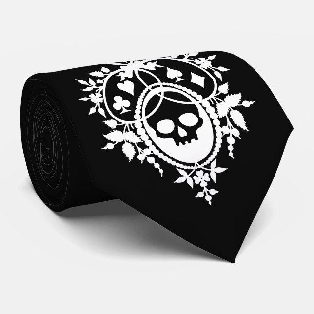Gravata Paragem com o crânio e as roupas de cama (Rolled)