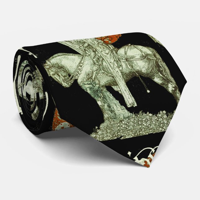 Gravata PARCIFAL EM BUSCA DO SANTO-CHUMBO, PRETO, vermelho (Rolled)