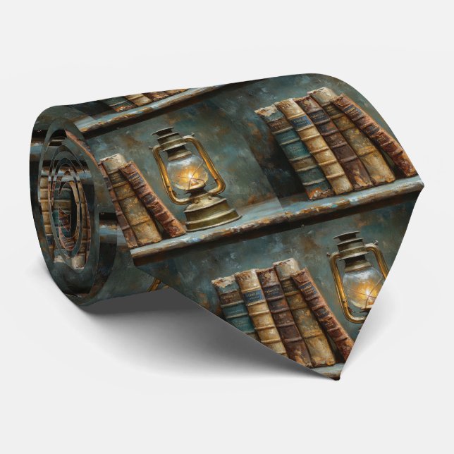 Gravata Parede de Biblioteca Antiquada de Pintura de Pilha (Rolled)