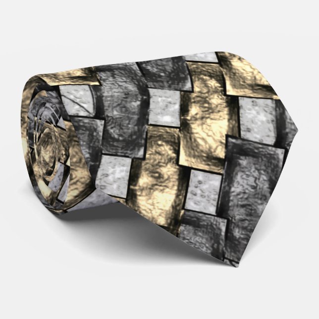 Gravata Partes retangulares das ouros de cinzas esculpidas (Rolled)