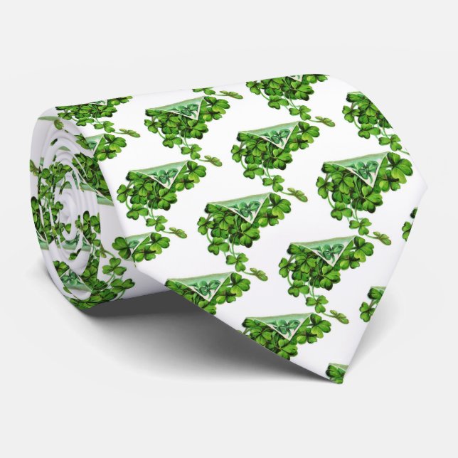 Gravata PARTIDO DE Dia de São Patrício/SHAMROCKS E HORSESH (Rolled)