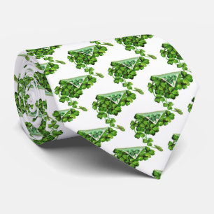 GRAVATA PARTIDO DO DIA DE SÃO PATRÍCIO/SHAMROCKS E HORSE