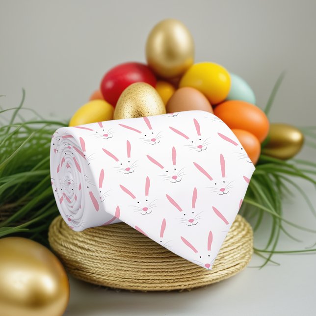 Gravata Páscoa de Feriado de Padrões de Rosto para Coelhin (Get this Easter tie for yourself or your family.)