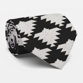 Gravata Pássaro Geométrico Tribal Vintage | Boho Preto e M