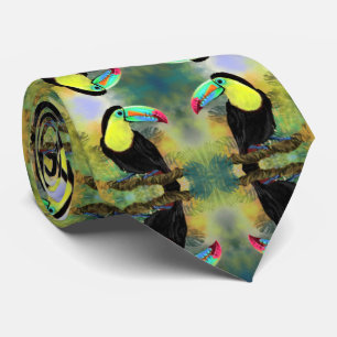 Gravata Pássaro Toco Toco Tropical Exótico - Pintura