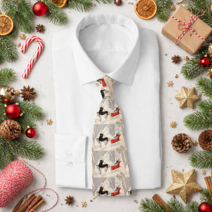 Gravata Passeio de Trenó de Natal Vintage Art Déco