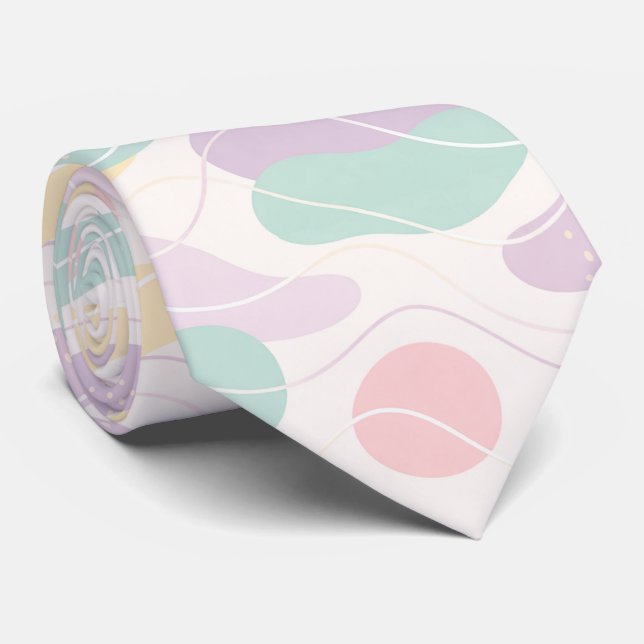 Gravata Pastel Abstract Seamless Pattern Waves and Circles (Rolled)