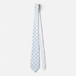 Gravata Pastel Blue e White Checkerboard
