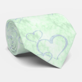 Gravata Pastel Blue Green Namorados Hearts Men