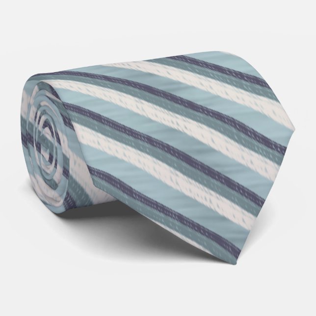Gravata Pastel Blue Pink Magenta Textured Striped Pattern  (Rolled)