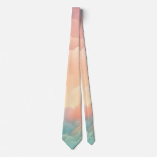 Gravata Pastel com Gradiente de Nuvem Abstrata e A