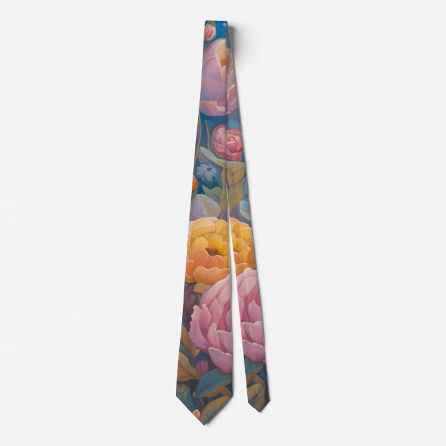 Gravata Pastel Floral Garden (Frente)