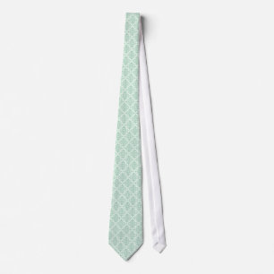 Gravata Pastel Mint-Green 9 Vintage - Damasco Floral