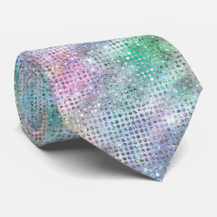 Gravata Pastel Rainbow e Silver Sparkles