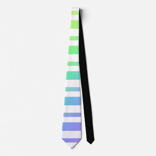 Gravata Pastel Rainbow Stripes Abstrato Blur Art Design (Frente)