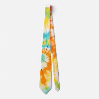 Gravata Pastel Rainbow Tie Dye Spiral Pattern