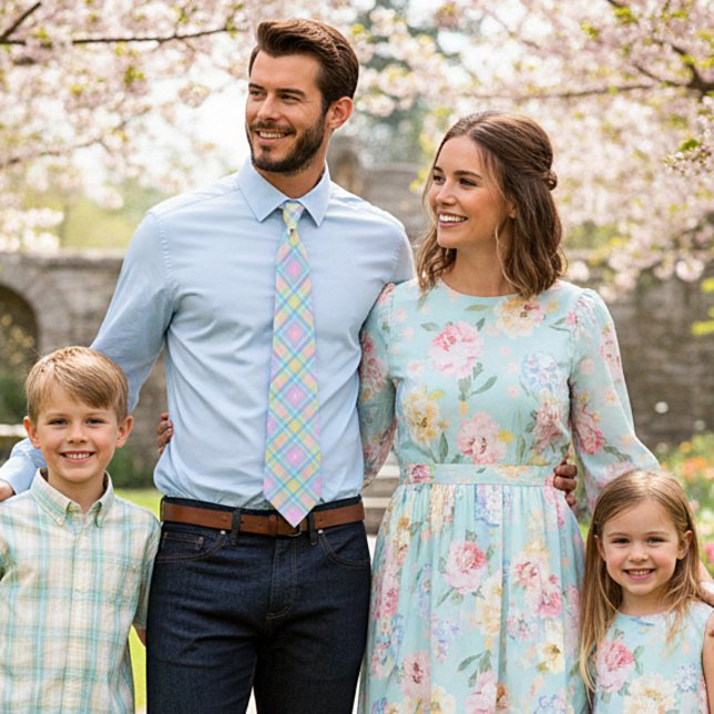 Gravata pastel xadrez gola (Criador carregado)