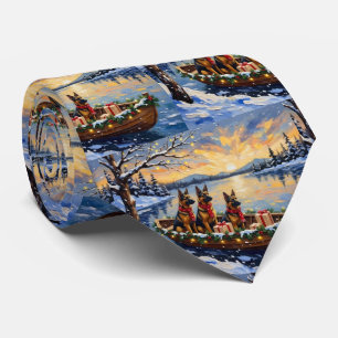 Gravata Pastor Belga Tervuren Barco de Natal Feriado