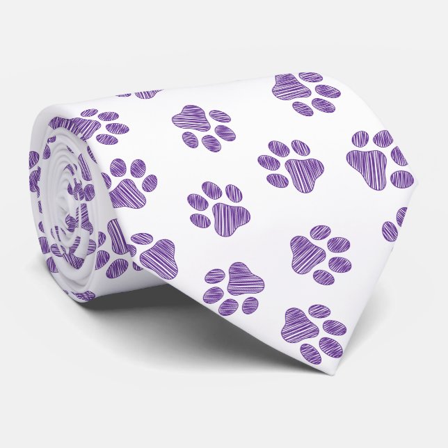 Gravata patas, patas para cães, patas roxas (Rolled)