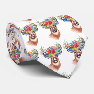 Gravata Paterna Flower Reindeer de Natal Magia