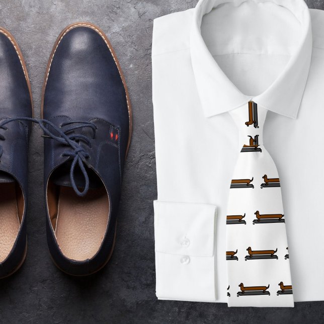 Gravata Patinho de skate dachshund (cool ties for cool men who love dogs)