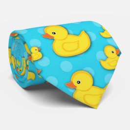 Gravata Pato de Borracha Amarelo Pato Azul Claro Pele do P