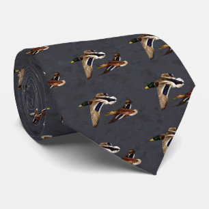 Gravata Patos Selvagens Voadores Cinzas de carvão